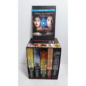 MORTAL INSTUMENTS BY CASSANDRA CLARE BOX SET#1-5 & CITY OF BONES BLU-RAY LOT